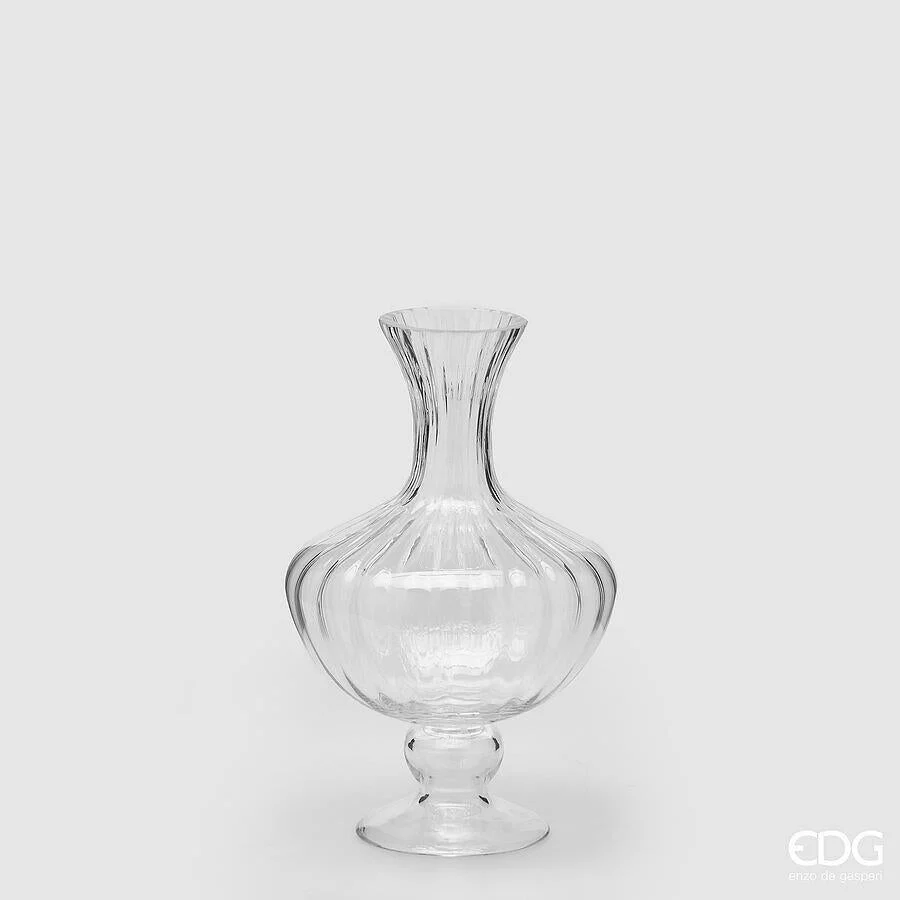 EDG Enzo De Gasperi Vaso Anfora Righe H 30 Cm D 20 Cm Natural Trasparente