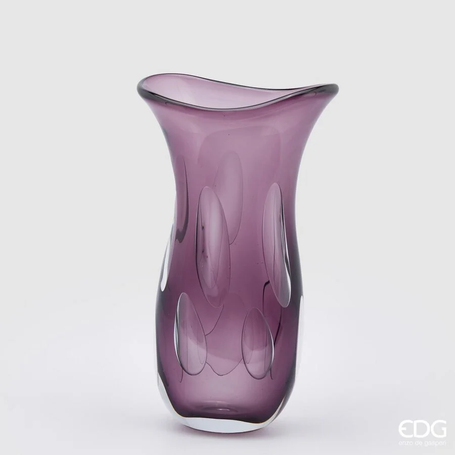 EDG Enzo De Gasperi Vaso Fluxus Svasato Vetro H 37 Cm Scatola Regalo Pink