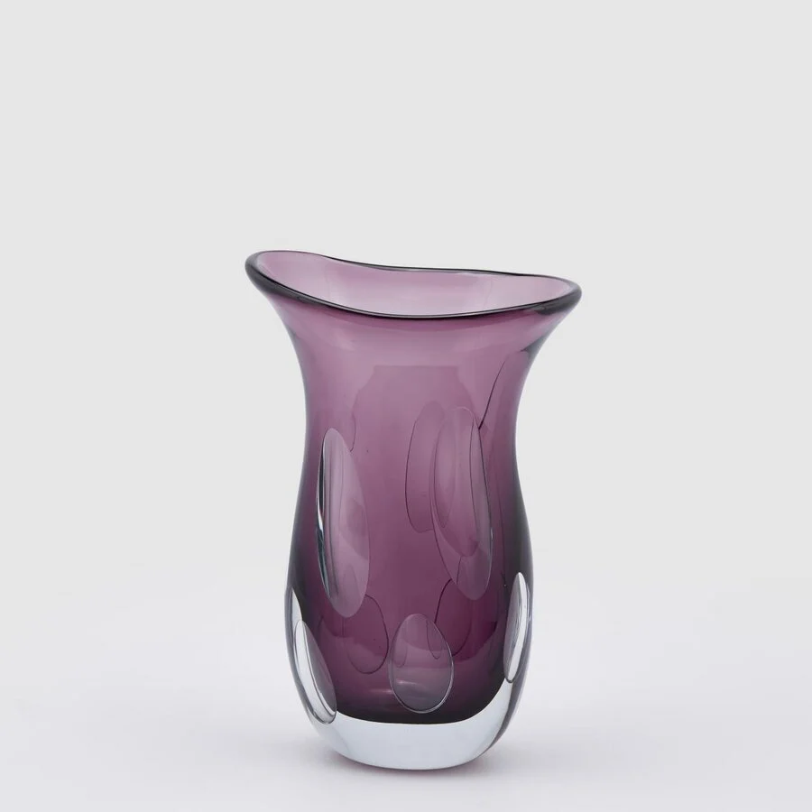 EDG Enzo De Gasperi Vaso Fluxus Svasato Vetro H 30 Cm Scatola Regalo Antique Pink