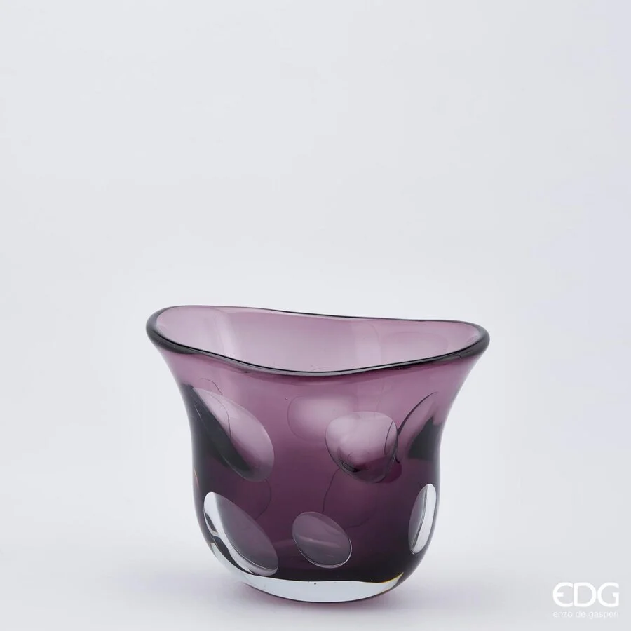 EDG Enzo De Gasperi Vaso Fluxus Svasato Vetro H 23 Cm Scatola Regalo Antique Pink