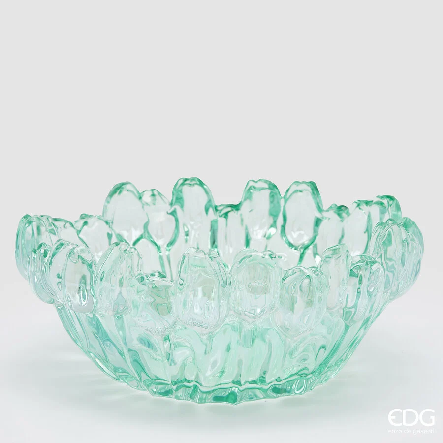EDG Enzo De Gasperi Vaso Tulipano H 12 Cm D 30 Cm Vetro Scatola Bianca Green