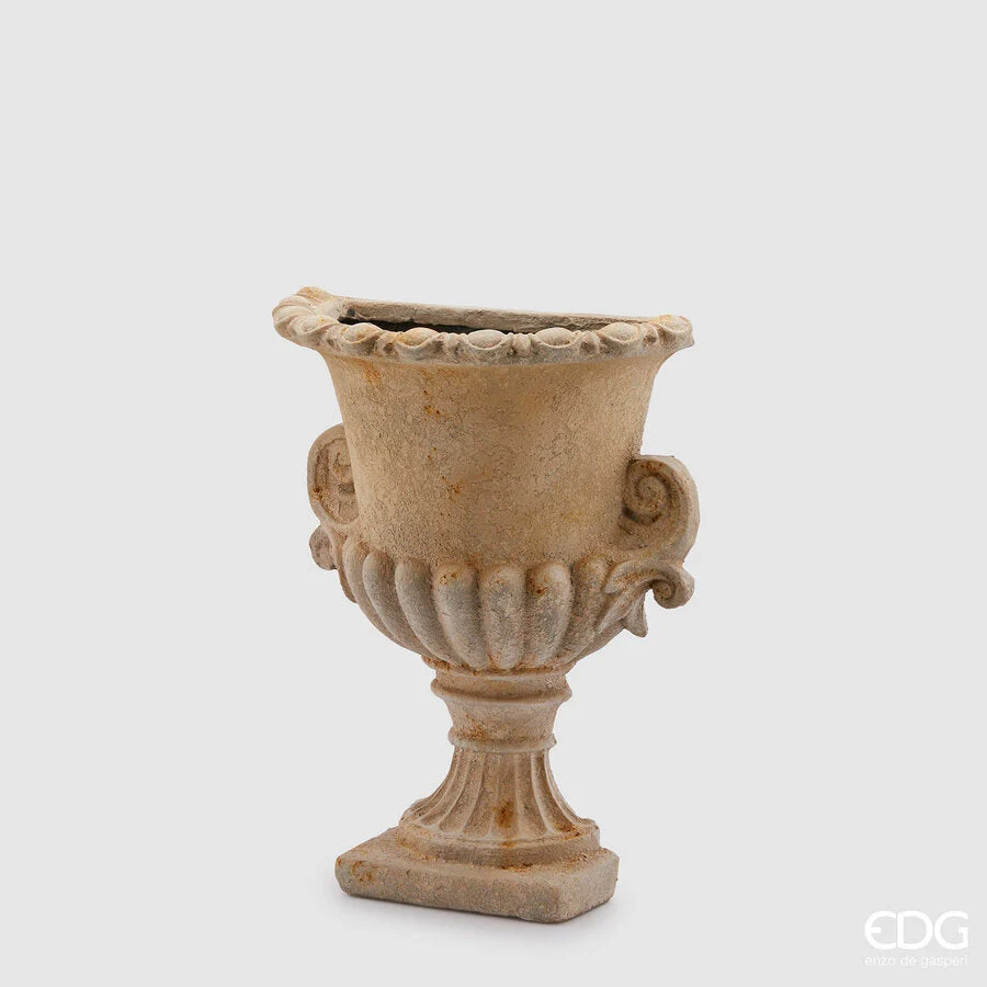 EDG Enzo De Gasperi Vaso da Parete Coppa con Manico H 54 Cm L 40 Cm L 21 Cm Ivory