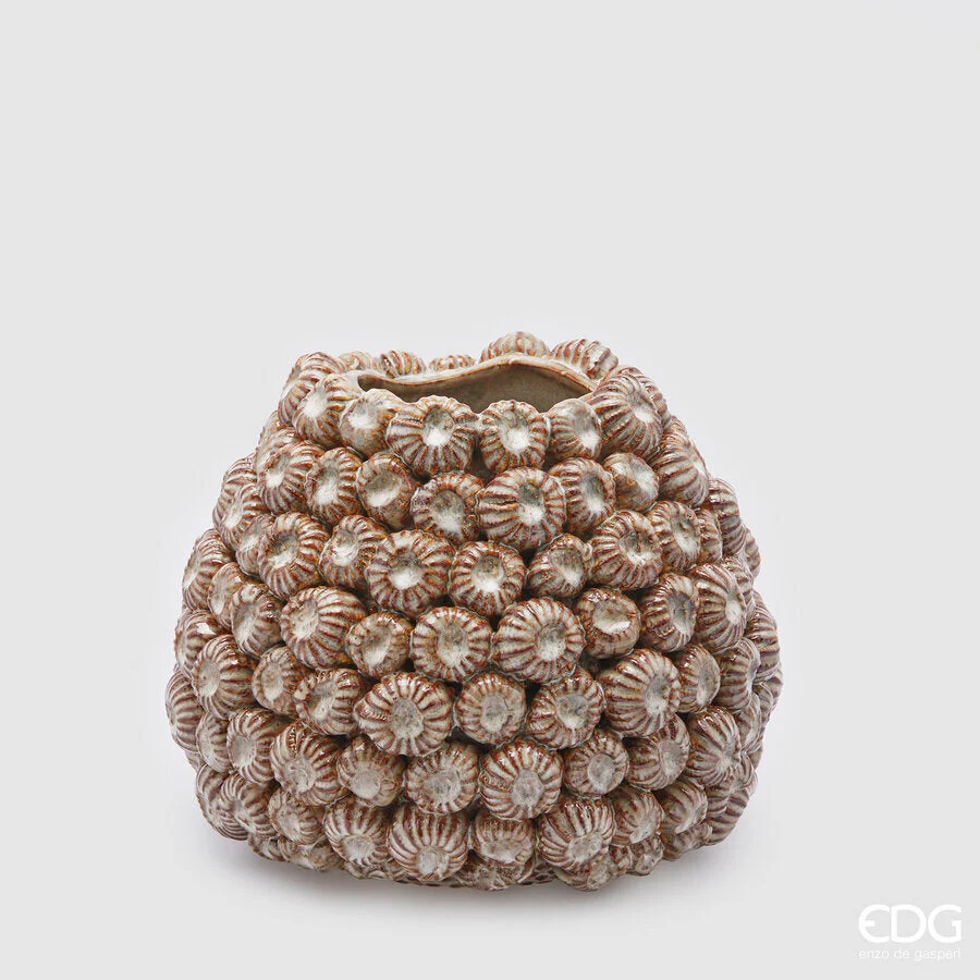 EDG Enzo De Gasperi Vaso Ricciomare H 21 Cm D 26 Cm Ceramica Waterproof Sand