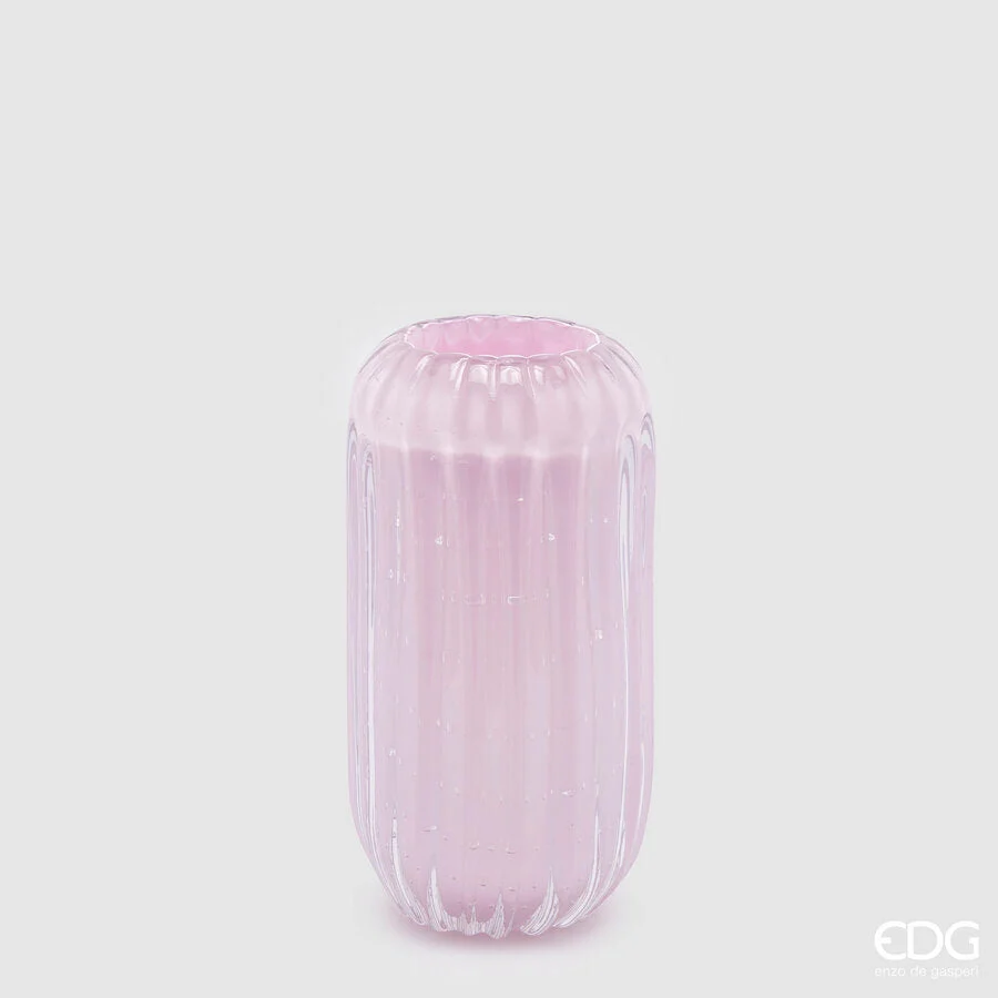 EDG Enzo De Gasperi Vaso Reef H 24 Cm D 12 Cm Vetro Pink
