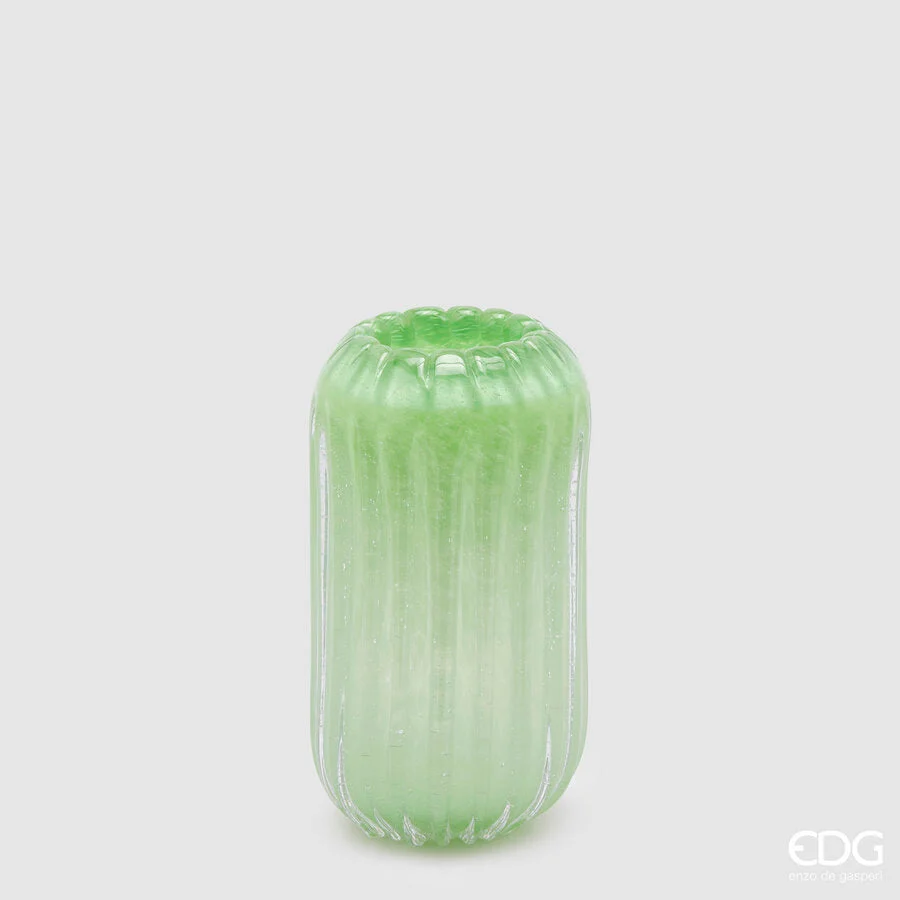 EDG Enzo De Gasperi Vaso Reef H 24 Cm D 12 Cm Vetro Light Green