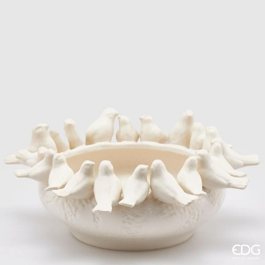 EDG Enzo De Gasperi Vaso Colombe H 15 Cm D 38 Cm Waterproof  White