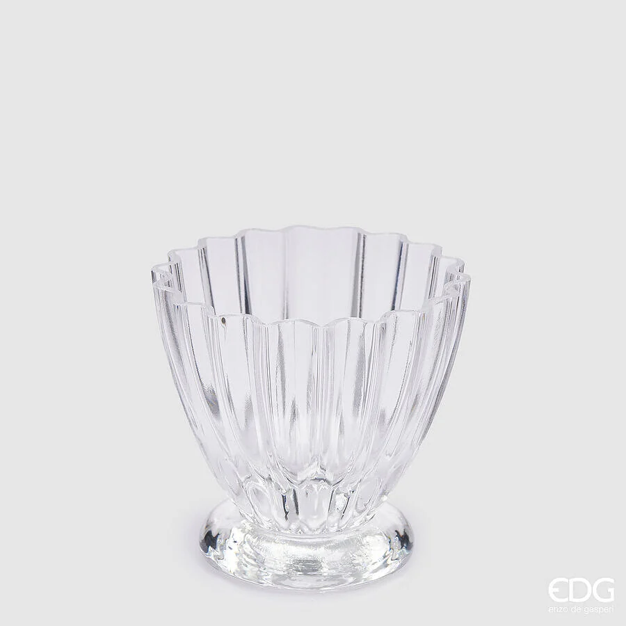 EDG Enzo De Gasperi Vaso Glory H 13 Cm D 14 Cm Natural Trasparente