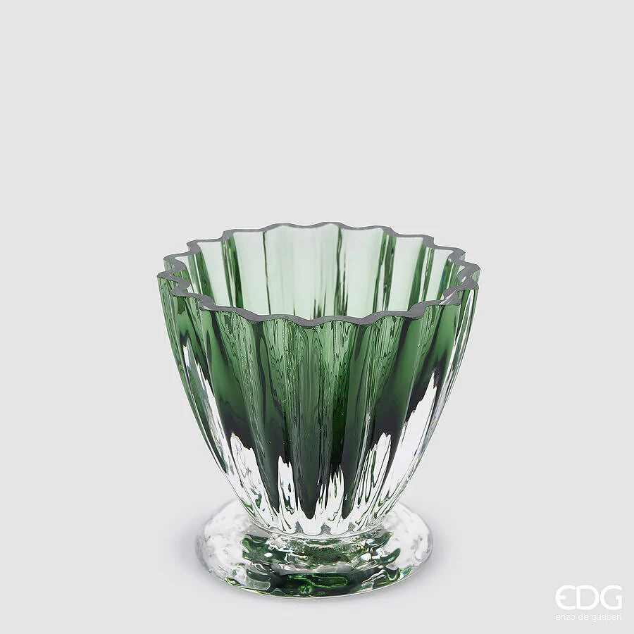 EDG Enzo De Gasperi Vaso Glory H 13 Cm D 14 Cm Dark Green
