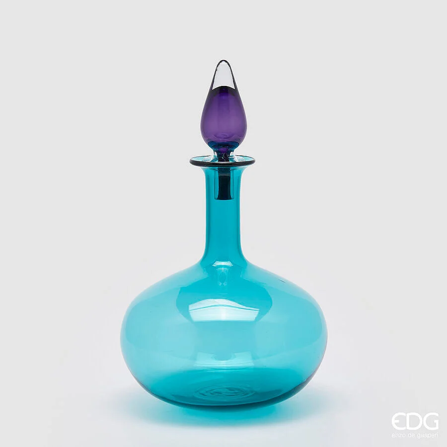 EDG Enzo De Gasperi Vaso con Tappo H 46 Cm D 26,5 Cm Scatola Bianca con Logo Light Blue