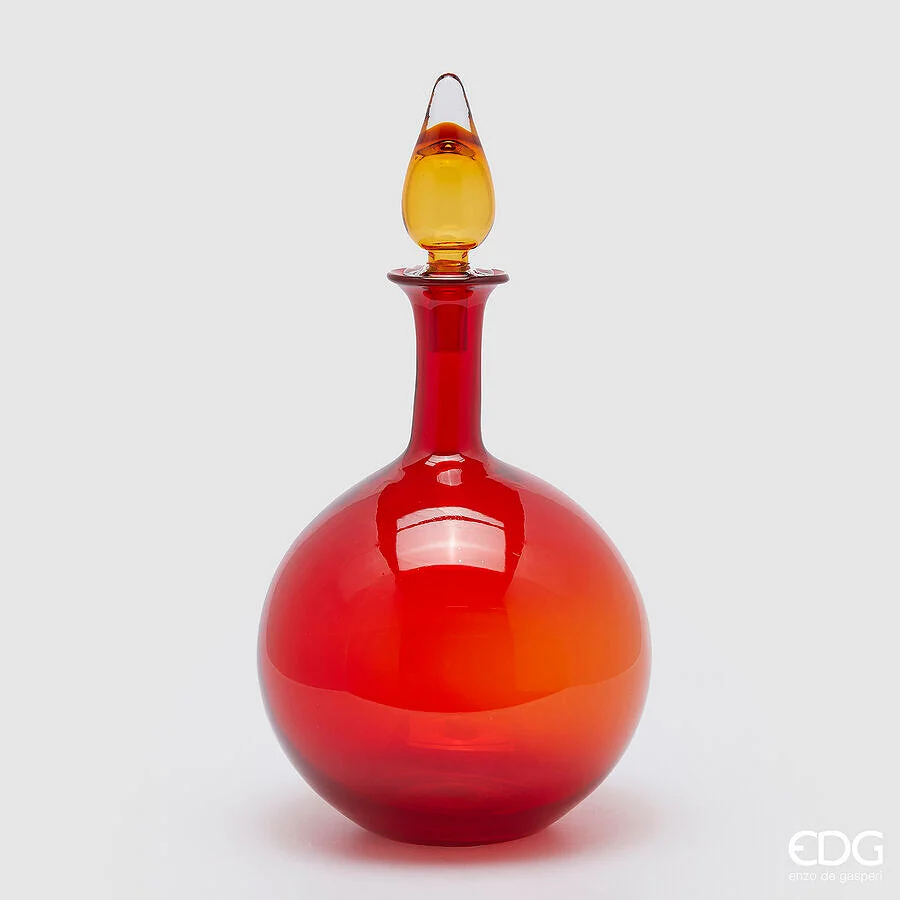 EDG Enzo De Gasperi Vaso con Tappo H 50 Cm D 25,5 Cm Scatola Bianca con Logo Red
