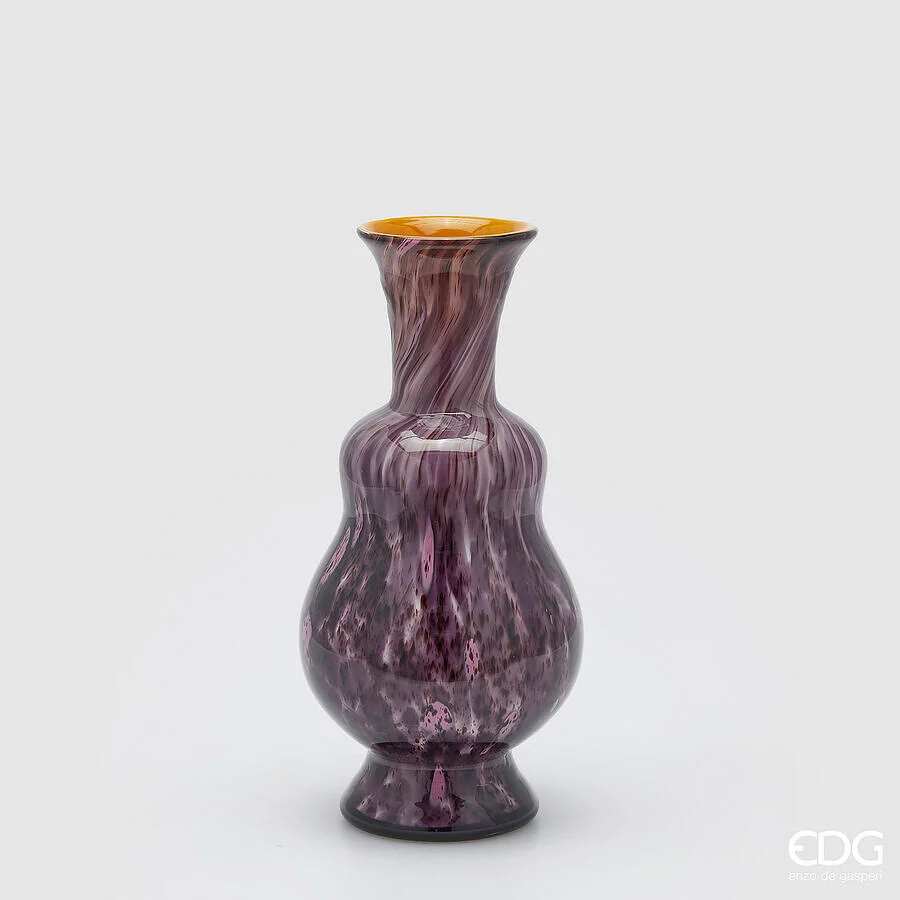 EDG Enzo De Gasperi Vaso Macula Bottiglia H 37 Cm D 17,5 Cm Vetro Pink