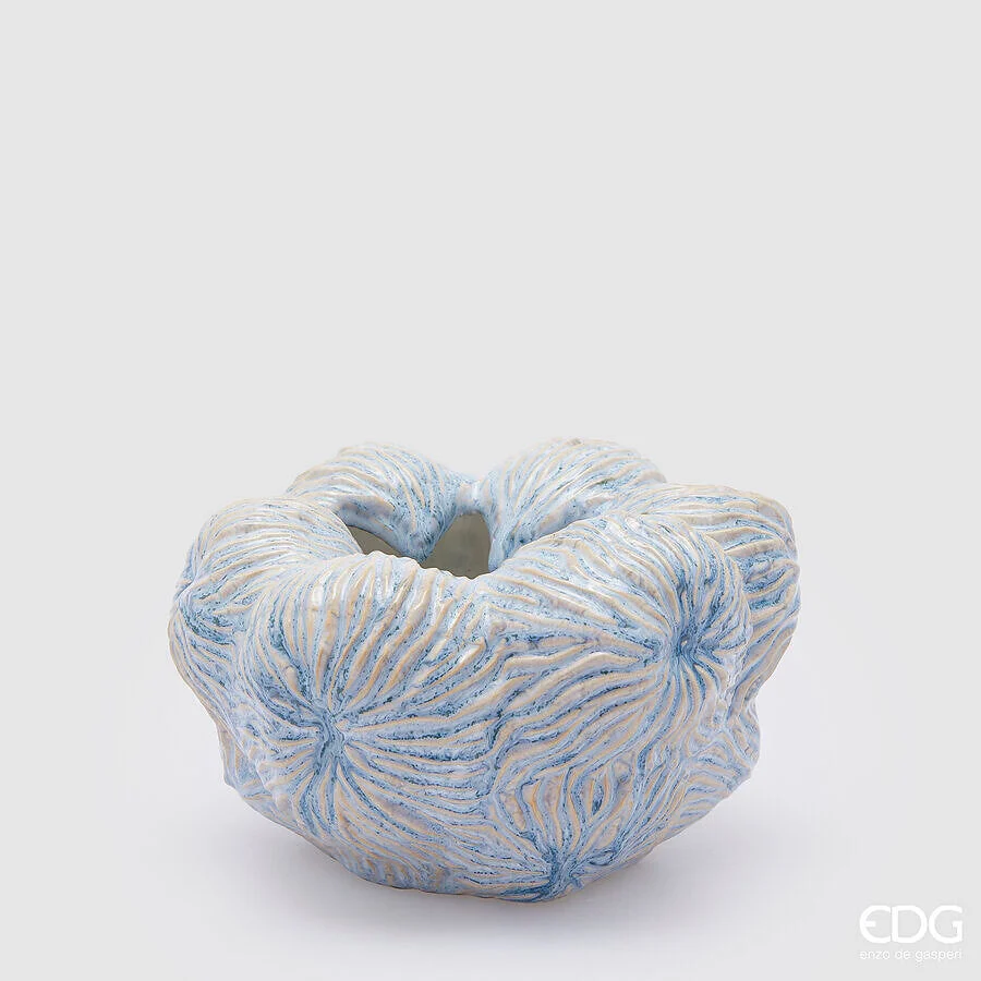 EDG Enzo De Gasperi Vaso Chakra Marino H 12 Cm D 20 Cm Waterproof White Blue