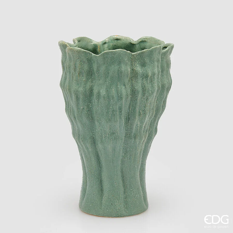 EDG Enzo De Gasperi Vaso Chakra Fiore del Mare H 38,5 Cm D 25 Cm Waterproof Turquoise