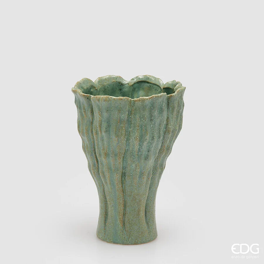 EDG Enzo De Gasperi Vaso Chakra Fiore del Mare H 27,5 Cm D 19 Cm Waterproof Turquoise