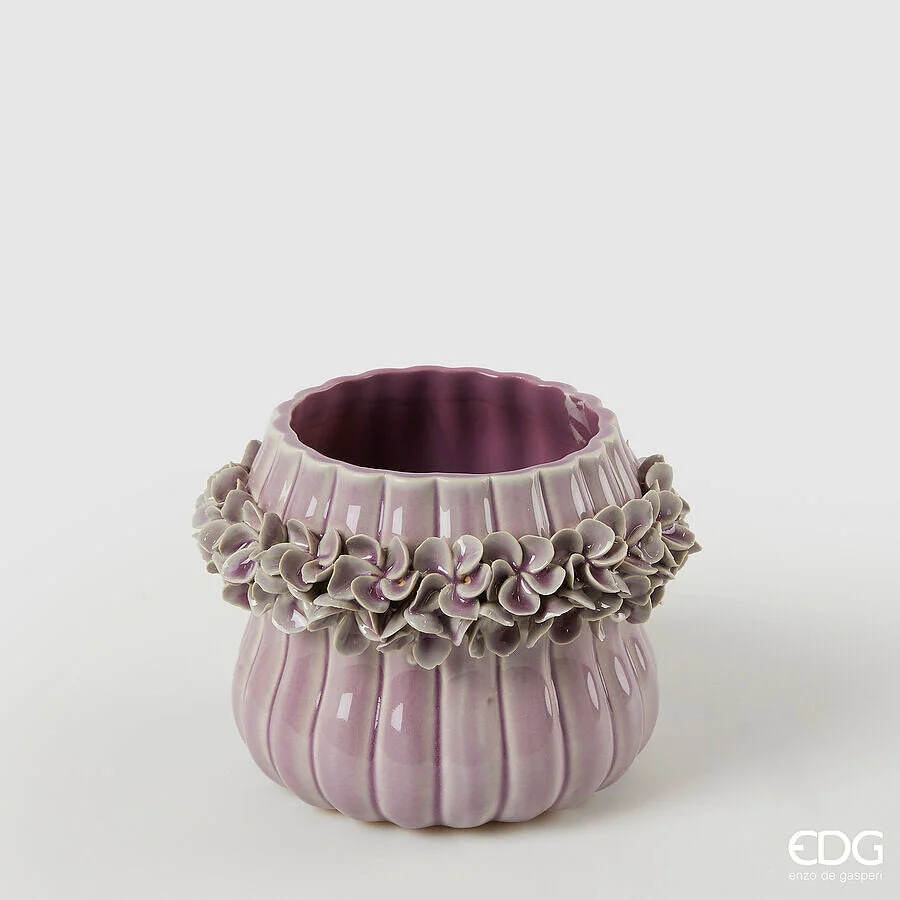EDG Enzo De Gasperi Vaso Freaky Decoflor H 12 Cm D 16,5 Cm Ceramica Waterproof Purple