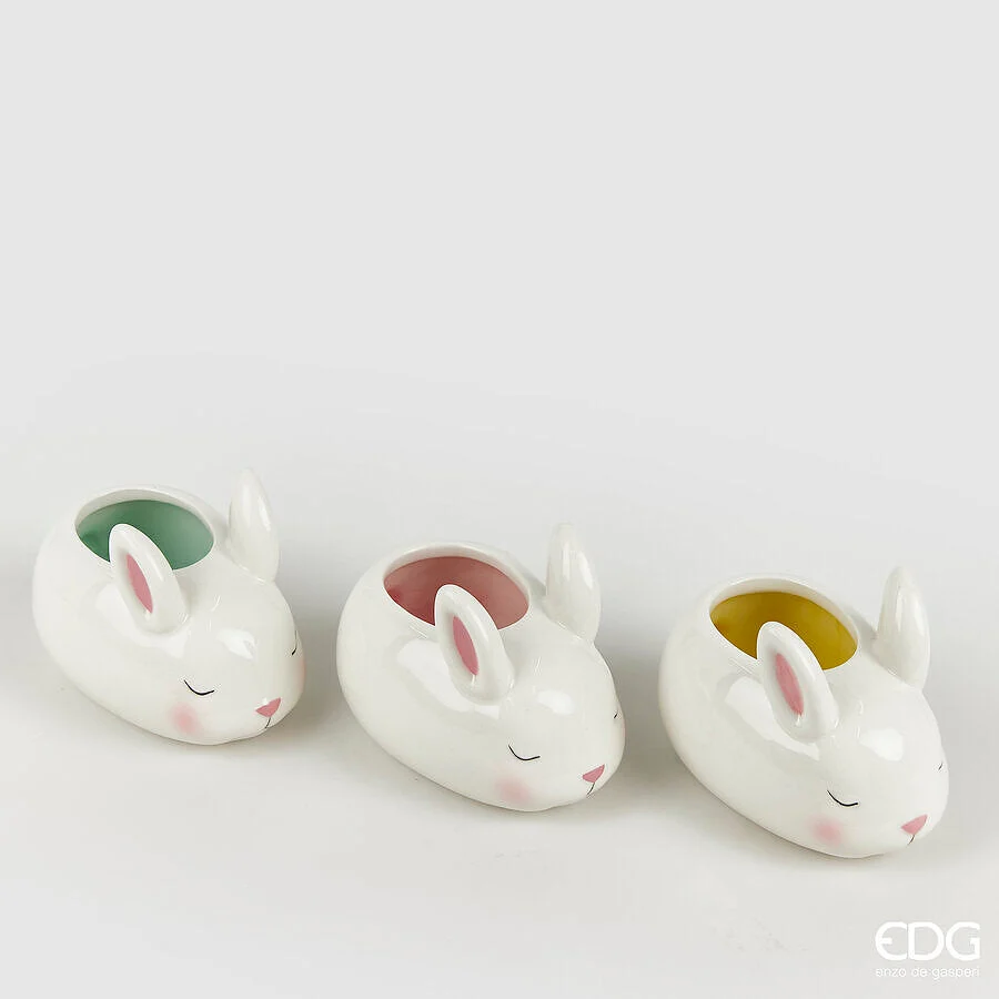 EDG Enzo De Gasperi Vaso Coniglio H 9 Cm L 13 Cm L 8 Cm Ass. Multicolor 1 Pz