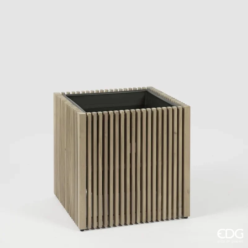 EDG Enzo De Gasperi Vaso Listelli Quadrato Grey Acacia 51 cm