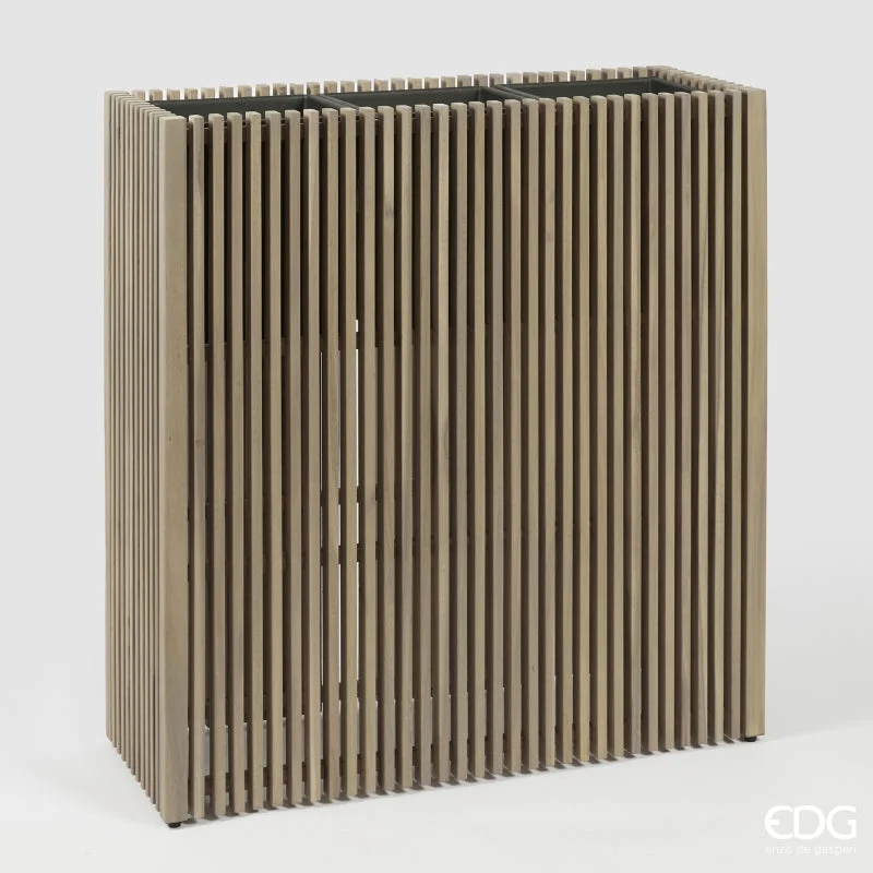 EDG Enzo De Gasperi Vaso Listelli Rettangolare Grey Acacia 90 cm