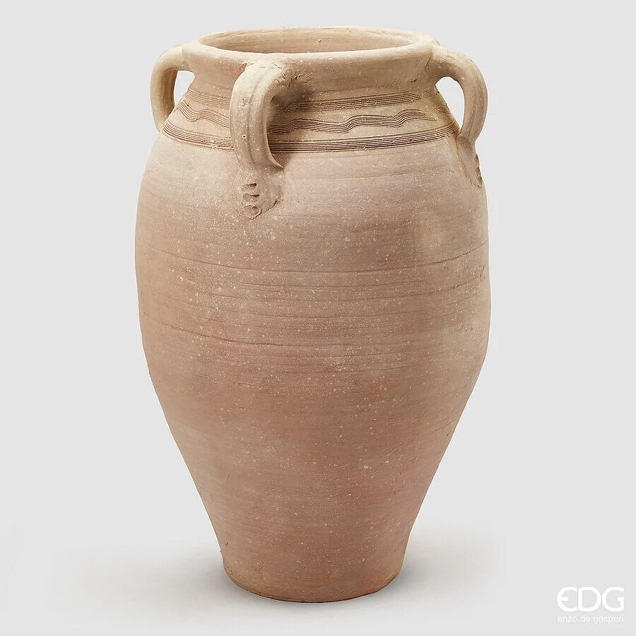 EDG Enzo De Gasperi Vaso Terracotta Anfora con Manico H 100 Cm D 53 Cm Rust Waterproof