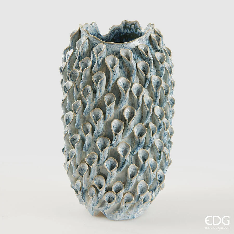 EDG Enzo De Gasperi Vaso Chakra Marino H 39 Cm D 24 Cm Waterproof  Azure