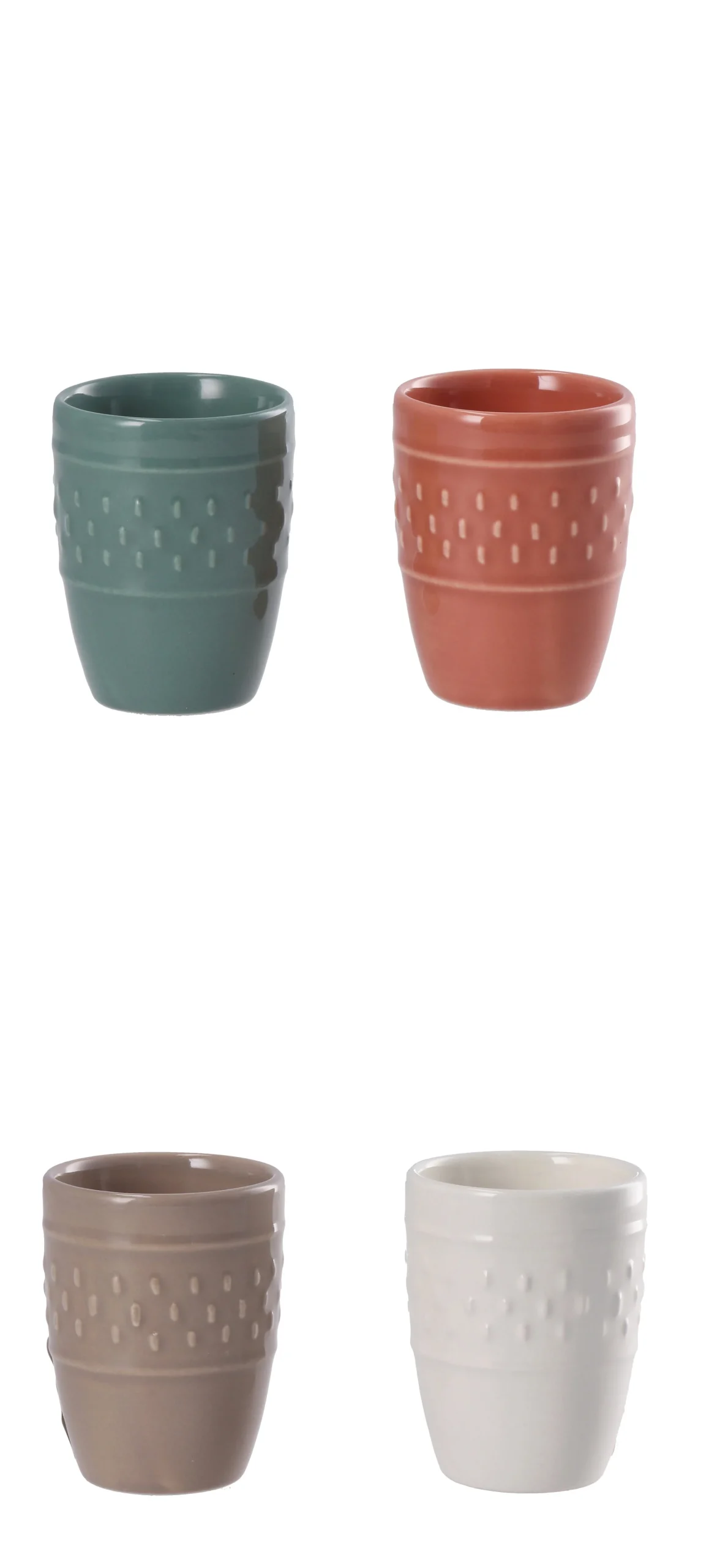 Ad Trend Bicchierino Coen Ceramica Ass. 95 Cl Bianco Grigio Rosso Salvia 1 Pz