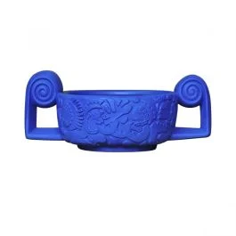 MAGNA GRAECIA VASO IN TERRACOTTA CENTROTAVOLA BLU