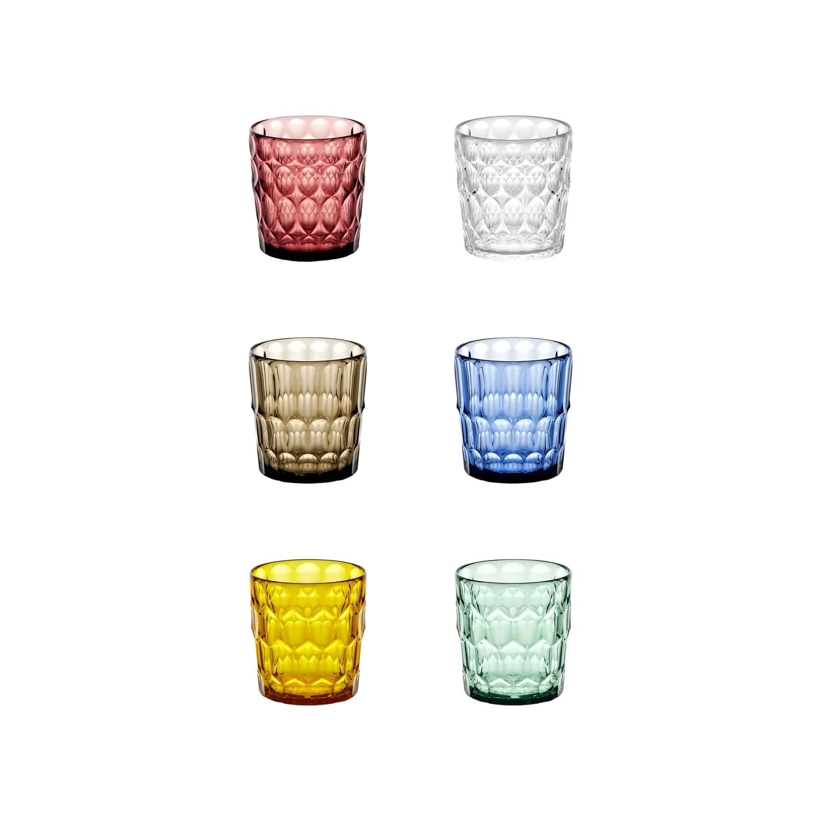 GUZZINI Set 6 Bicchieri Bassi Vanity D 8,5 Cm H 9,2 Cm Multicolor