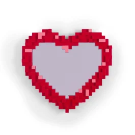 PIXEL MIRROR SPECCHIO HEART