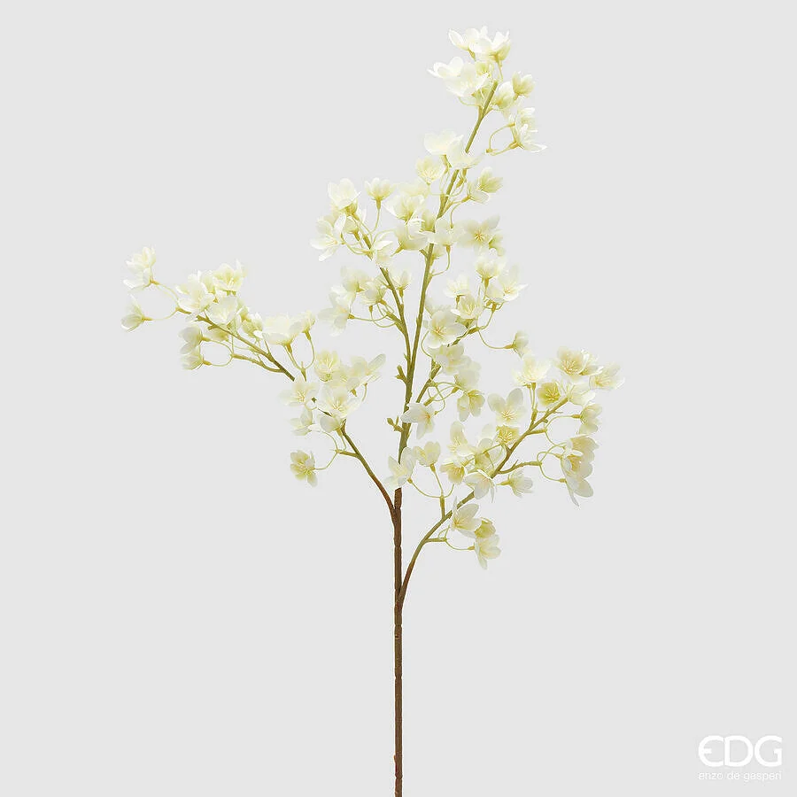 EDG Enzo De Gasperi Ramo Prunus Fiori Artificiale H 95 Cm White