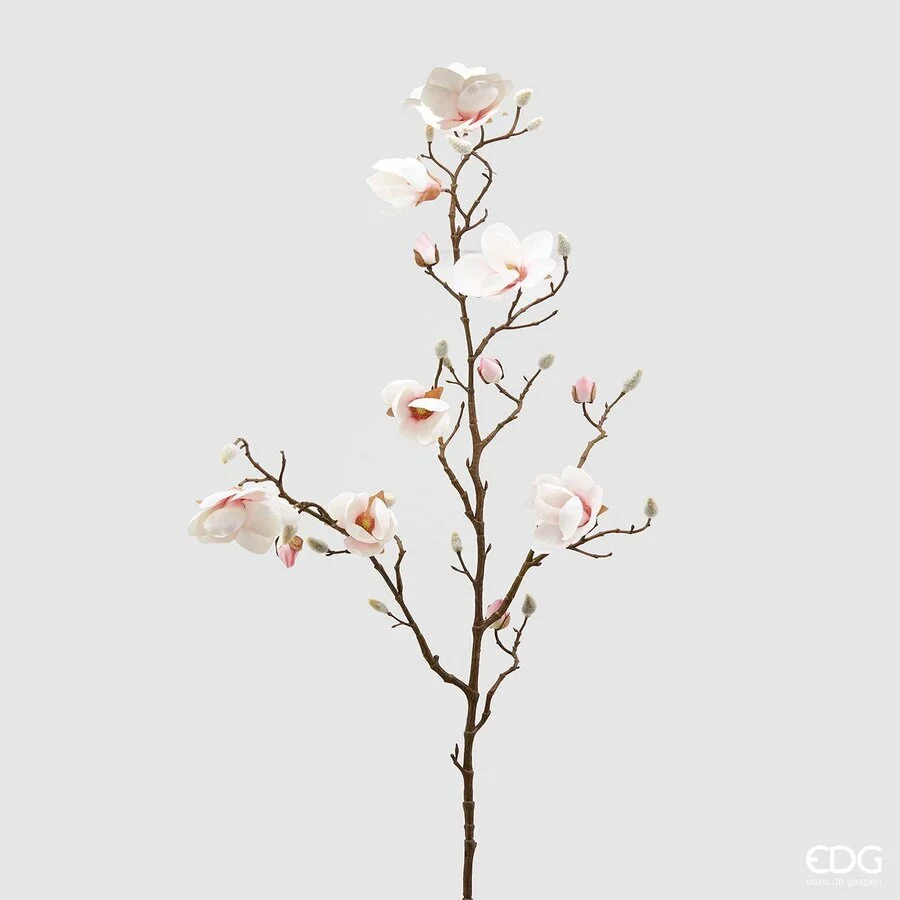 EDG Enzo De Gasperi Ramo Magnolia Stellata Artificiale H 120 Cm Pink Cream