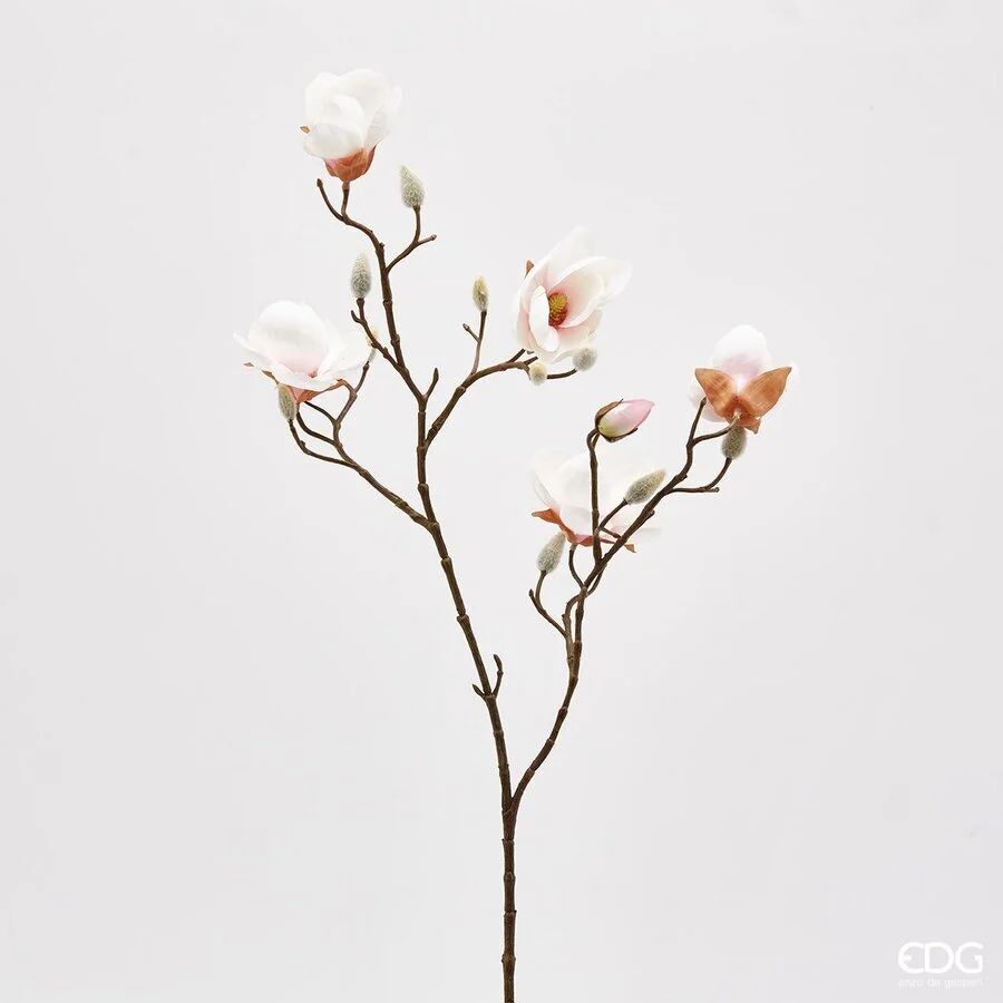 EDG Enzo De Gasperi Ramo Magnolia Stellata Artificiale H 80 Cm Pink Cream