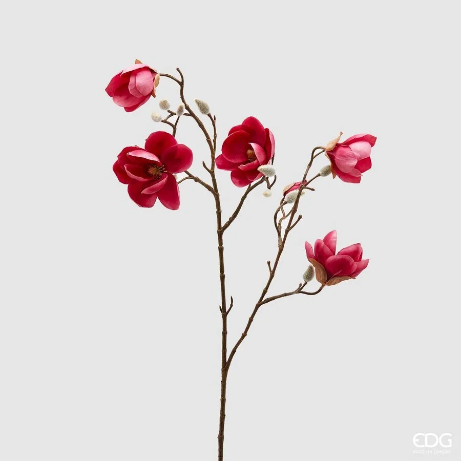 EDG Enzo De Gasperi Ramo Magnolia Stellata Artificiale H 80 Cm Fuchsia