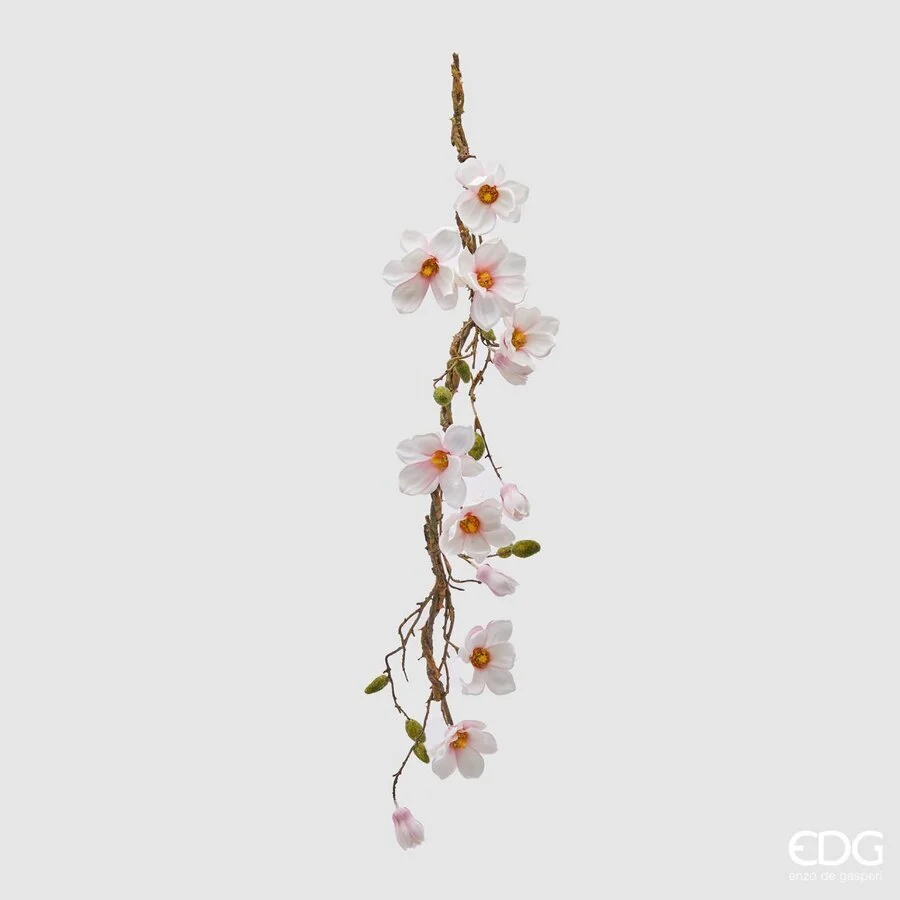 EDG Enzo De Gasperi Ramo Magnolia Olis Pendente Artificiale L 90 Cm White Pink