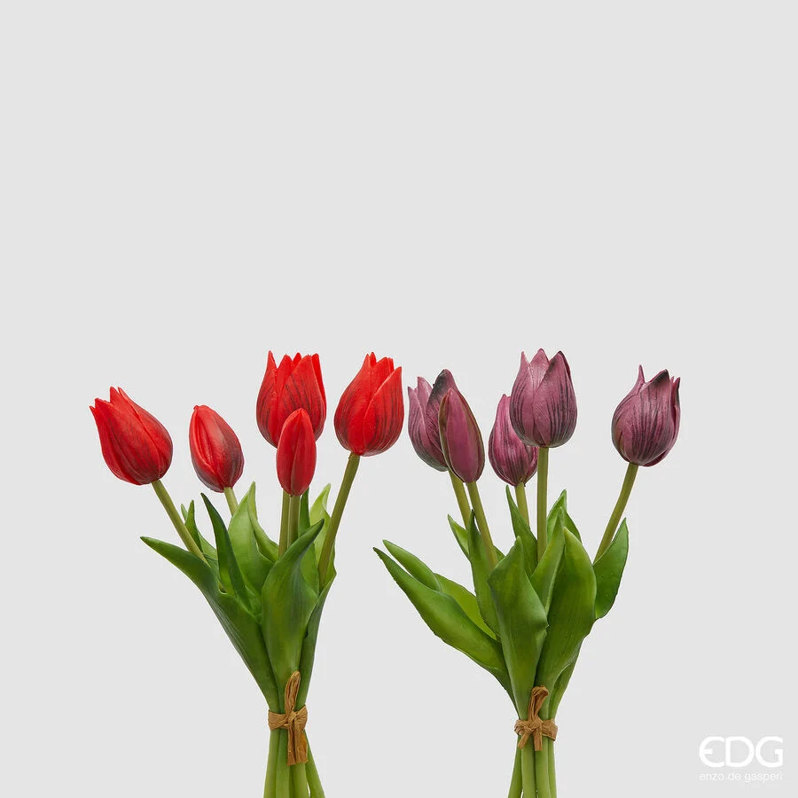 EDG Enzo De Gasperi Bouquet di 5 Tulipani Olis Ass. H 26 Cm Lilac 1 Pz