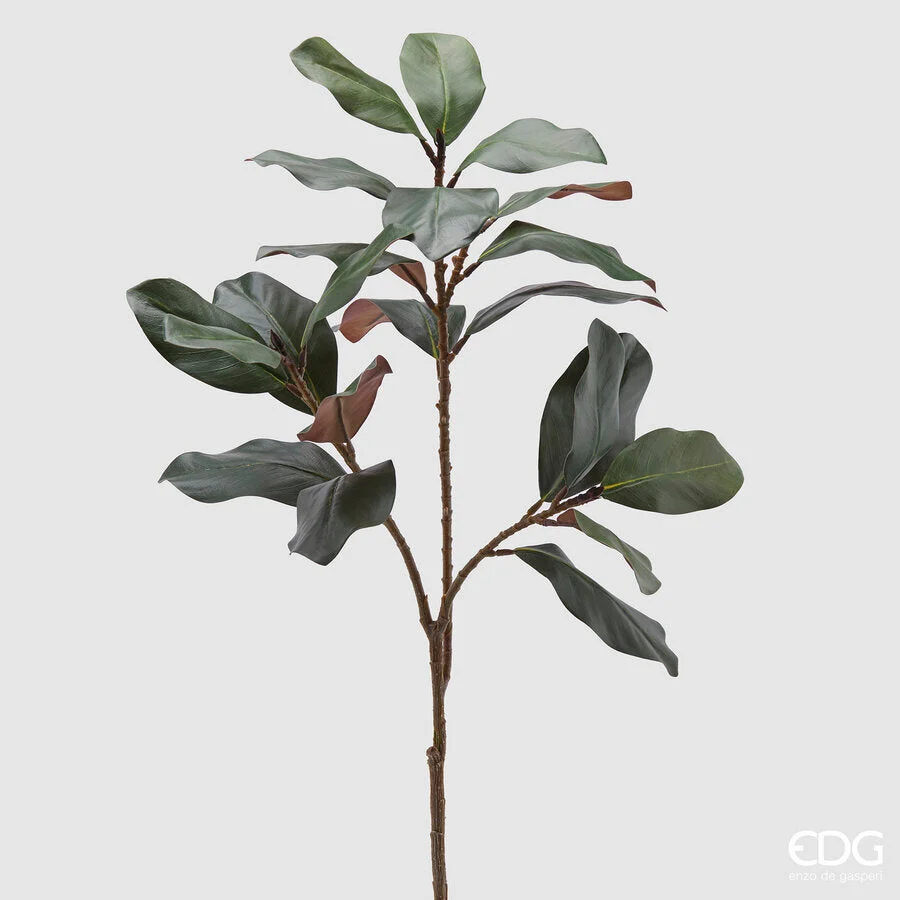 EDG Enzo De Gasperi Ramo Magnolia Artificiale con Foglie H 110 Cm Green