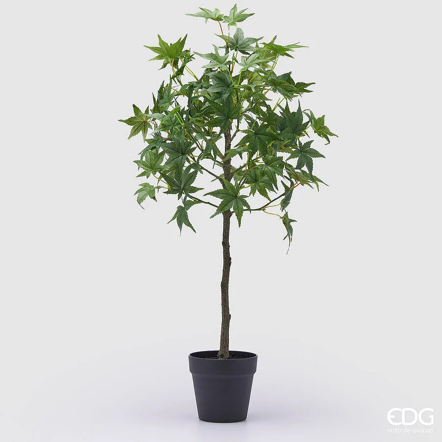 EDG Enzo De Gasperi Acero con Vaso Artificiale H 76 Cm Green
