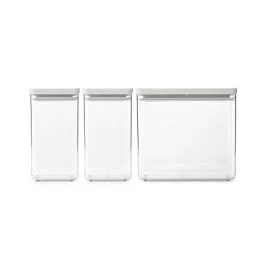 TASTY+ SET 3 BARATTOLI IMPILABILI 2X1.6L E 1X3.5L GRIGIO CHIARO