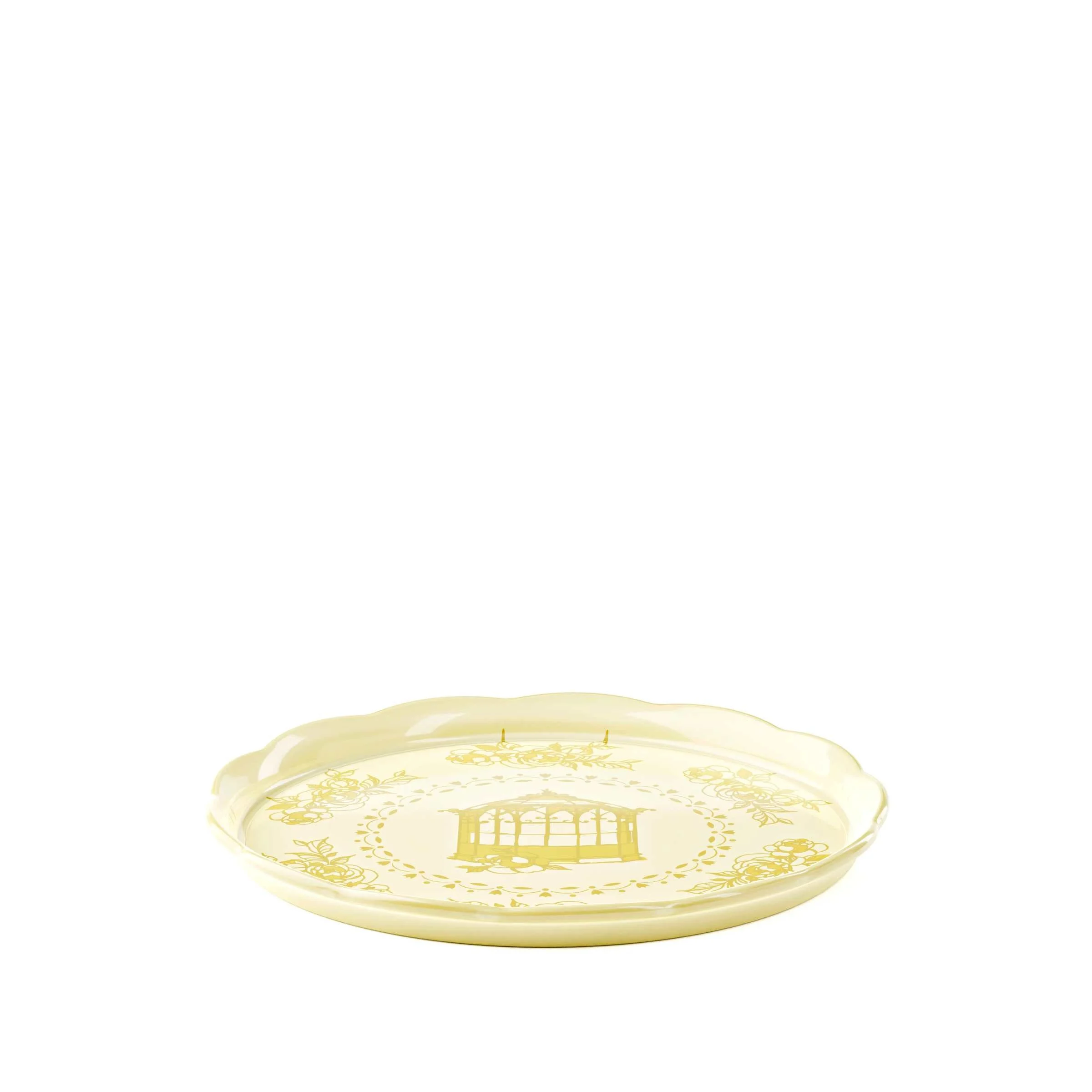 GUZZINI Vassoio Tondo Grande Melamina Josephine D 37 Cm Table Decor Giallo Polvere