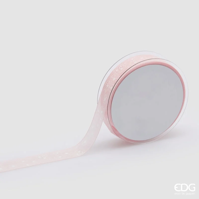 EDG Enzo De Gasperi Nastro Motivo Fiori Mix H 2,5 Cm L 20 Mt Pink