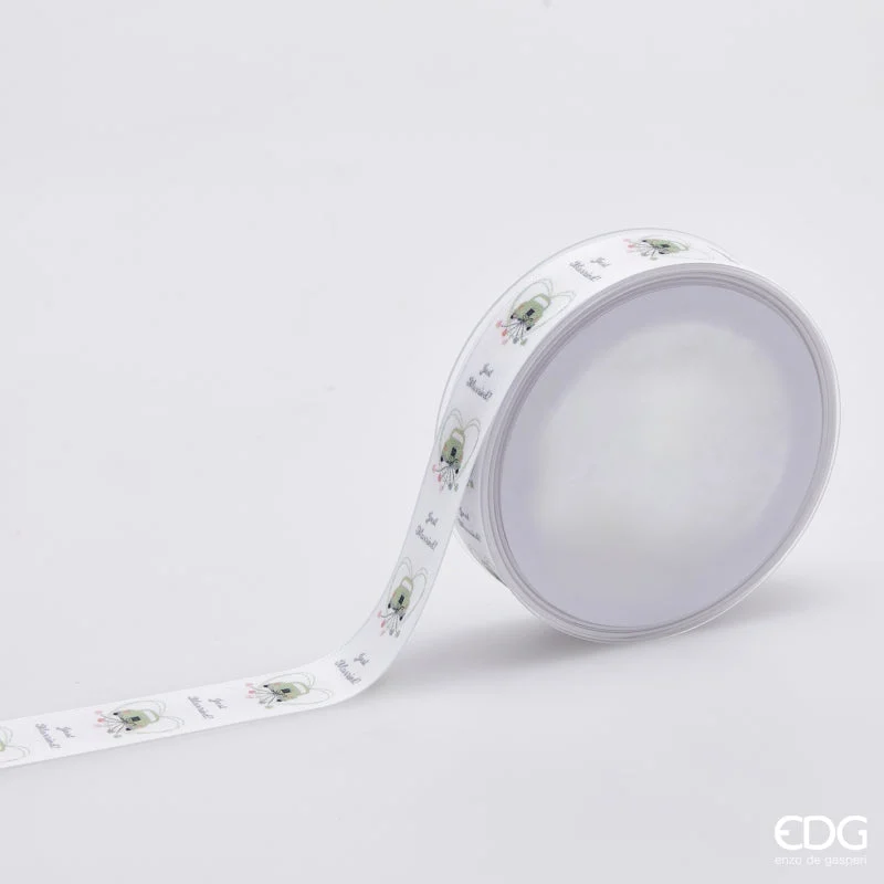 EDG Enzo De Gasperi Nastro Merry Me H 2,5 Cm L 20 Mt White