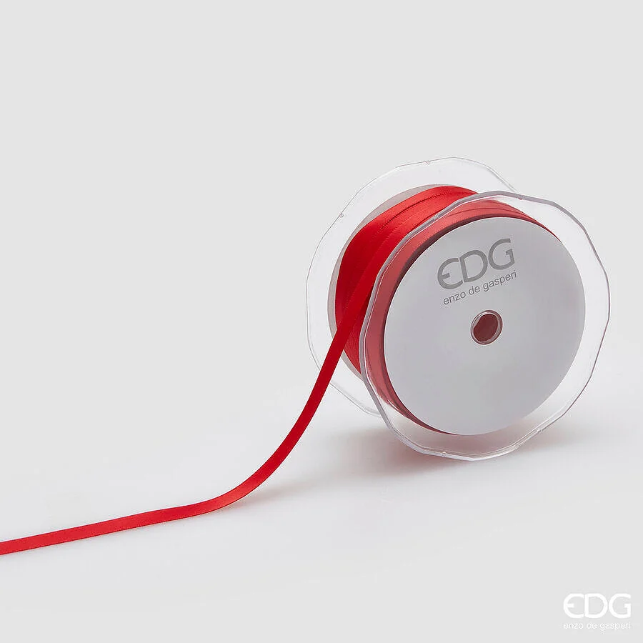 EDG Enzo De Gasperi Nastro Doppio Raso H 10 Mm L 50 Mt Red