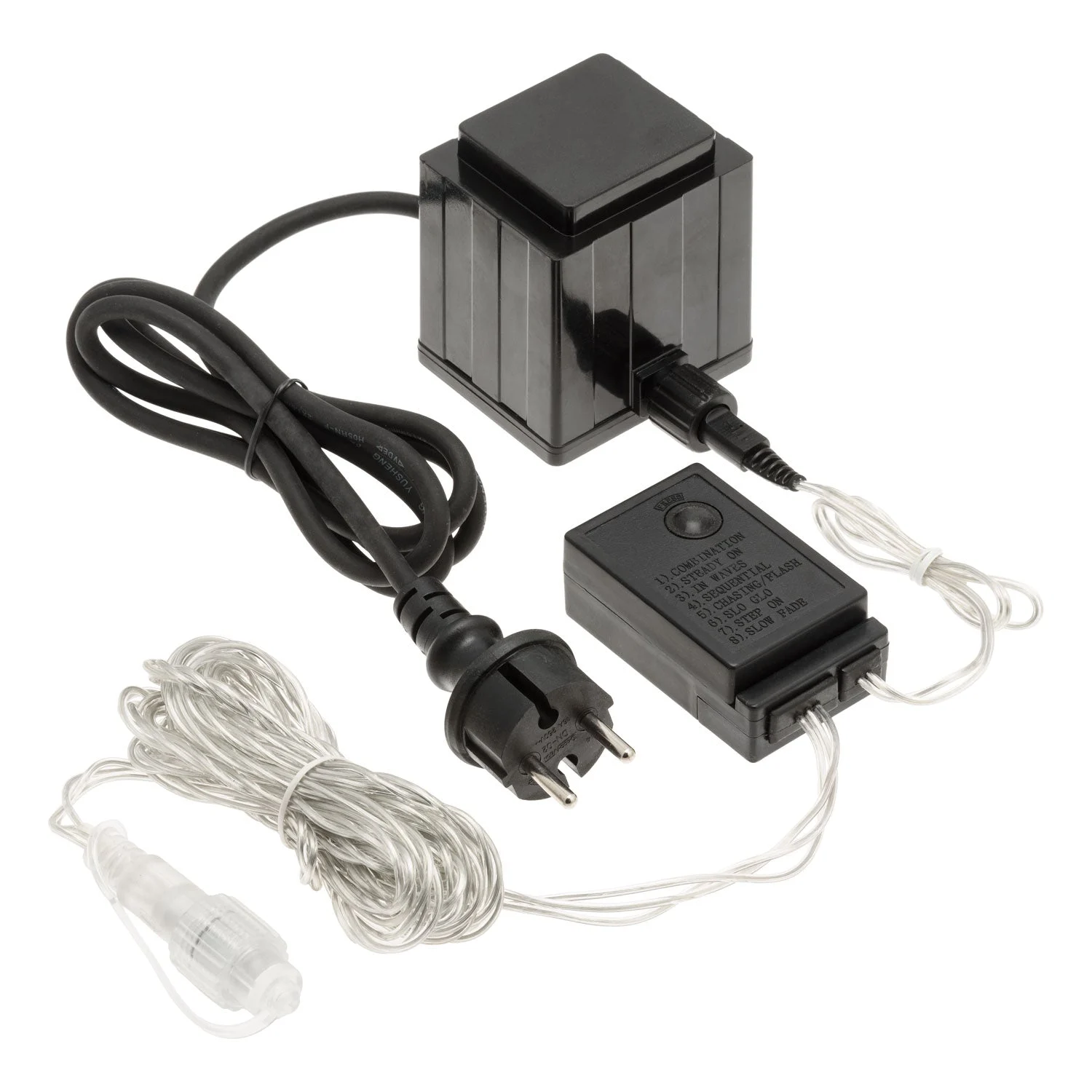 Lotti Trasformatore Max 1200 Led PL24V 3Pins 48 Watt 1,5 + 4 Mt Cavo Trasparente