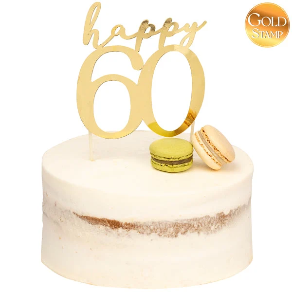 Givi Cake Topper Happy 60 Oro 13 x 12 Cm
