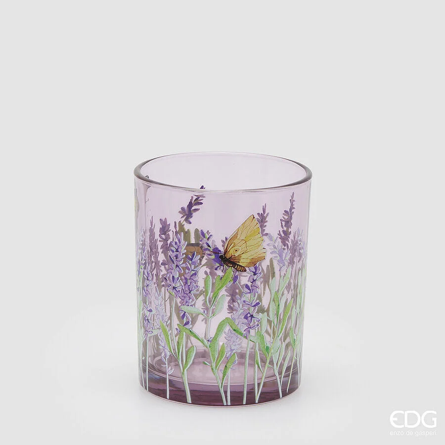 EDG Enzo De Gasperi Portacandela Rudbeckia Cilindro H 12,5 Cm D 10 Cm Lavender