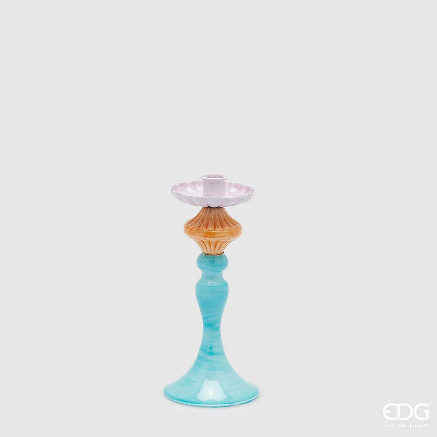 EDG Enzo De Gasperi Portacandela Colormix H 24 Cm D 11 Cm Metallo Multicolor