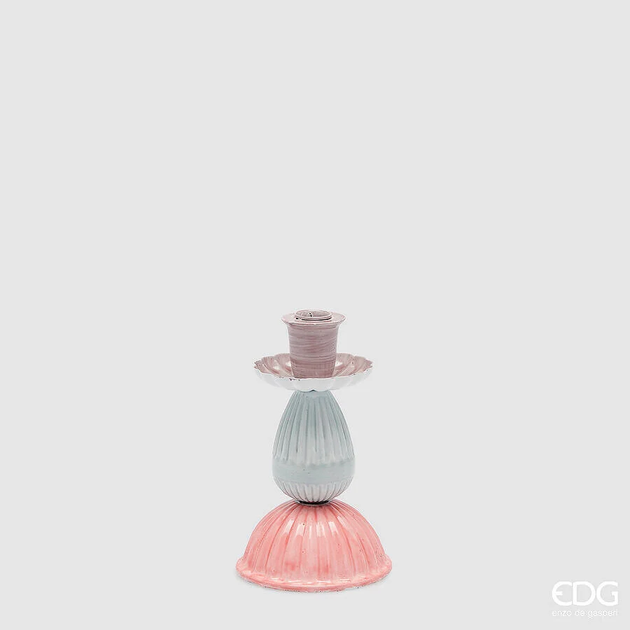 EDG Enzo De Gasperi Portacandela Colormix H 20 Cm D 12 Cm Metallo Multicolor
