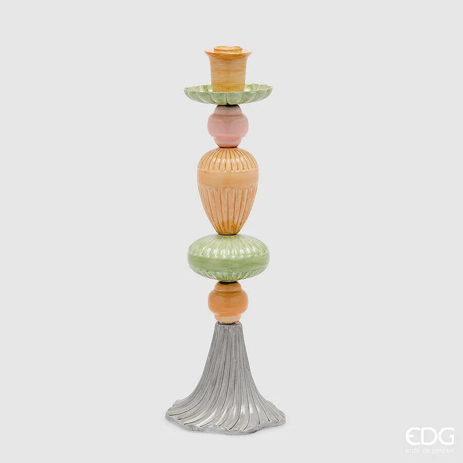 EDG Enzo De Gasperi Portacandela Colormix H 37 Cm D 13 Cm Metallo Multicolor