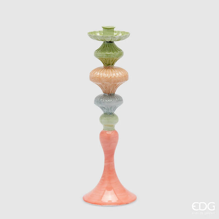 EDG Enzo De Gasperi Portacandela Colormix H 36 Cm D 12 Cm Metallo Multicolor