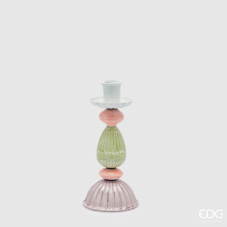 EDG Enzo De Gasperi Portacandela Colormix H 26 Cm D 12 Cm Metallo Multicolor