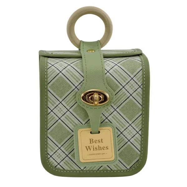 L'Arcolaio Bauletto Quadrato Piccolo Vintage Green 13,3x13,3x15 cm